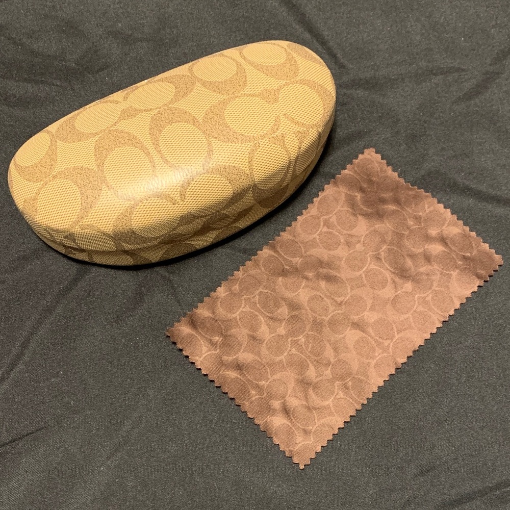Coach Tan and Brown Glasses Case
